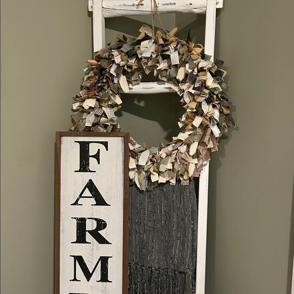 Handmade Rustic Multicolor Fabric Wreath